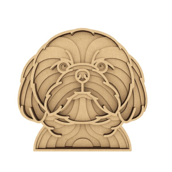 Drewniana dekoracja Shih Tzu – elegancka ozdoba ścienna